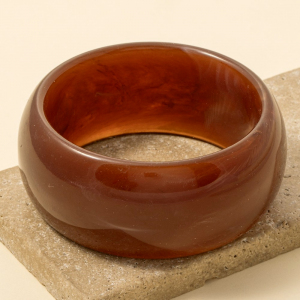 Wide Marble Resin Bangle Bracelet