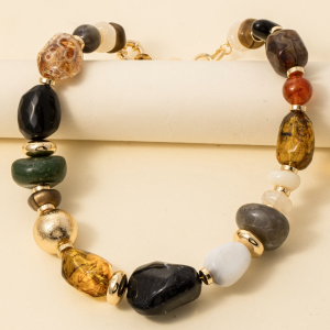 Mixed Chunky Marble Acrylic Beads Necklace