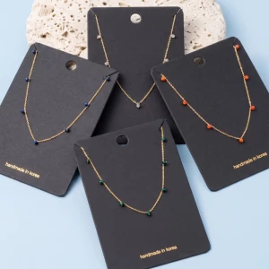 Faceted Bead Station Chain Necklace