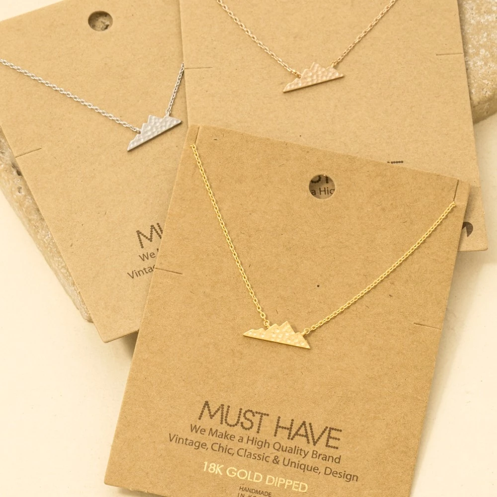 Hammered Mountain Pendant Necklace