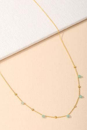 Dainty Mix Bead Charm Necklace