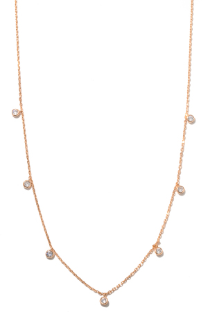 Lucky Dainty Rhinestone Station Necklace
