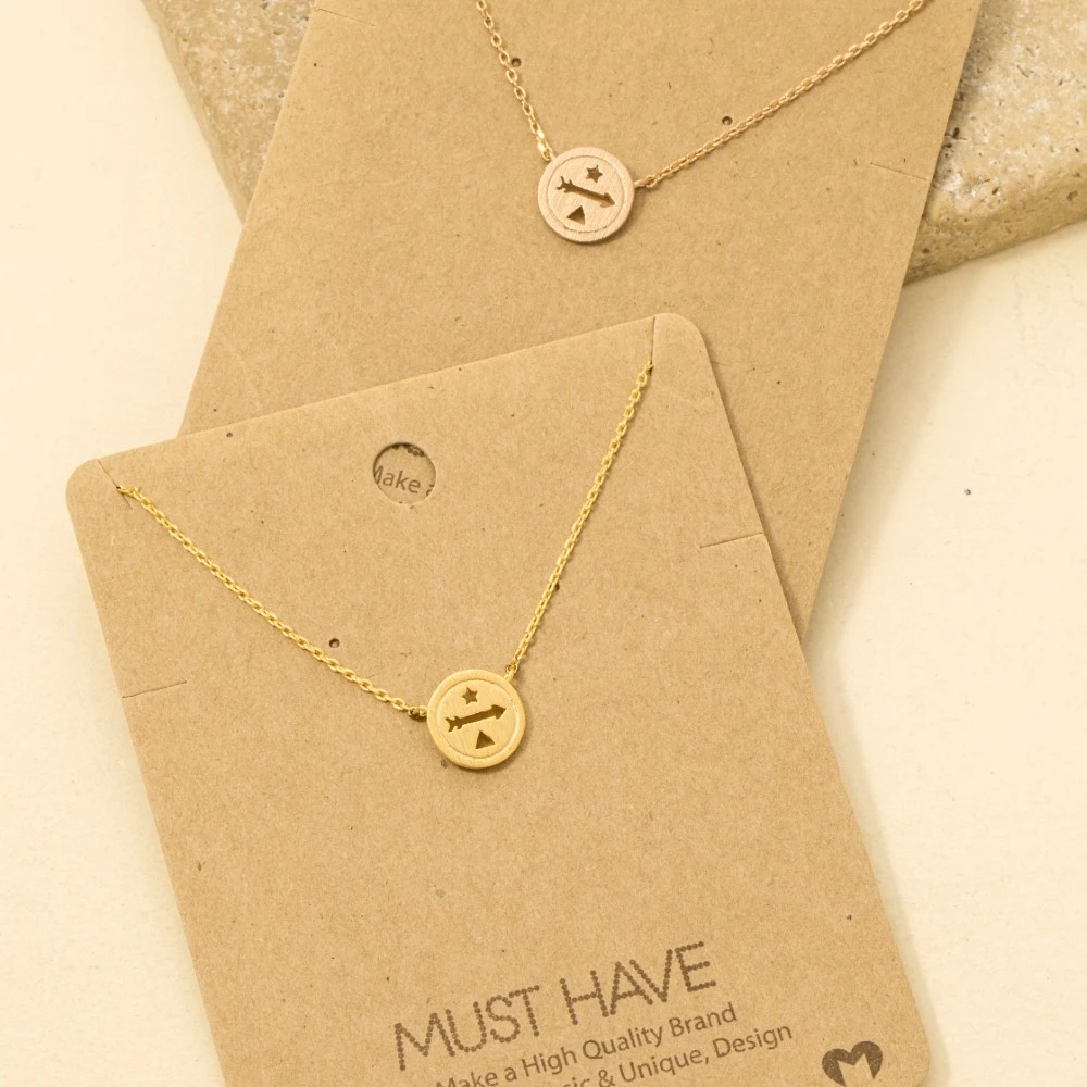 Arrow Disc Charm Necklace
