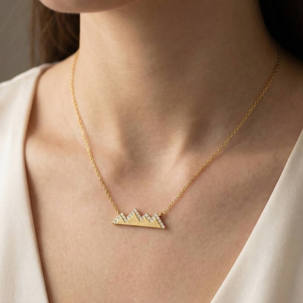 Studded Mountain Range Necklace