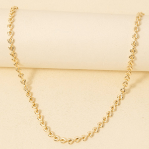 Metallic Heart Chain Necklace