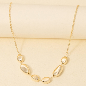 Dainty Chain Gold Pearl Charms Necklace