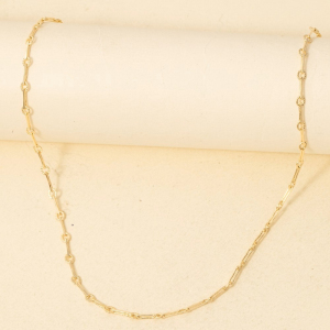Dainty Repeating Bar Classic Chain Necklace
