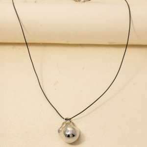 Irregular Shape Metallic Pendant Dainty Cord Necklace