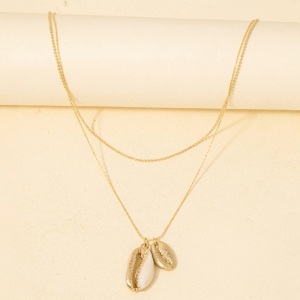 Double Puka Shell Pendants Layered Necklace