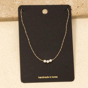 Dainty Chain Pearl Charms Necklace