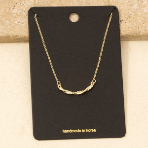 Twisted Rope Bar Pendant Necklace