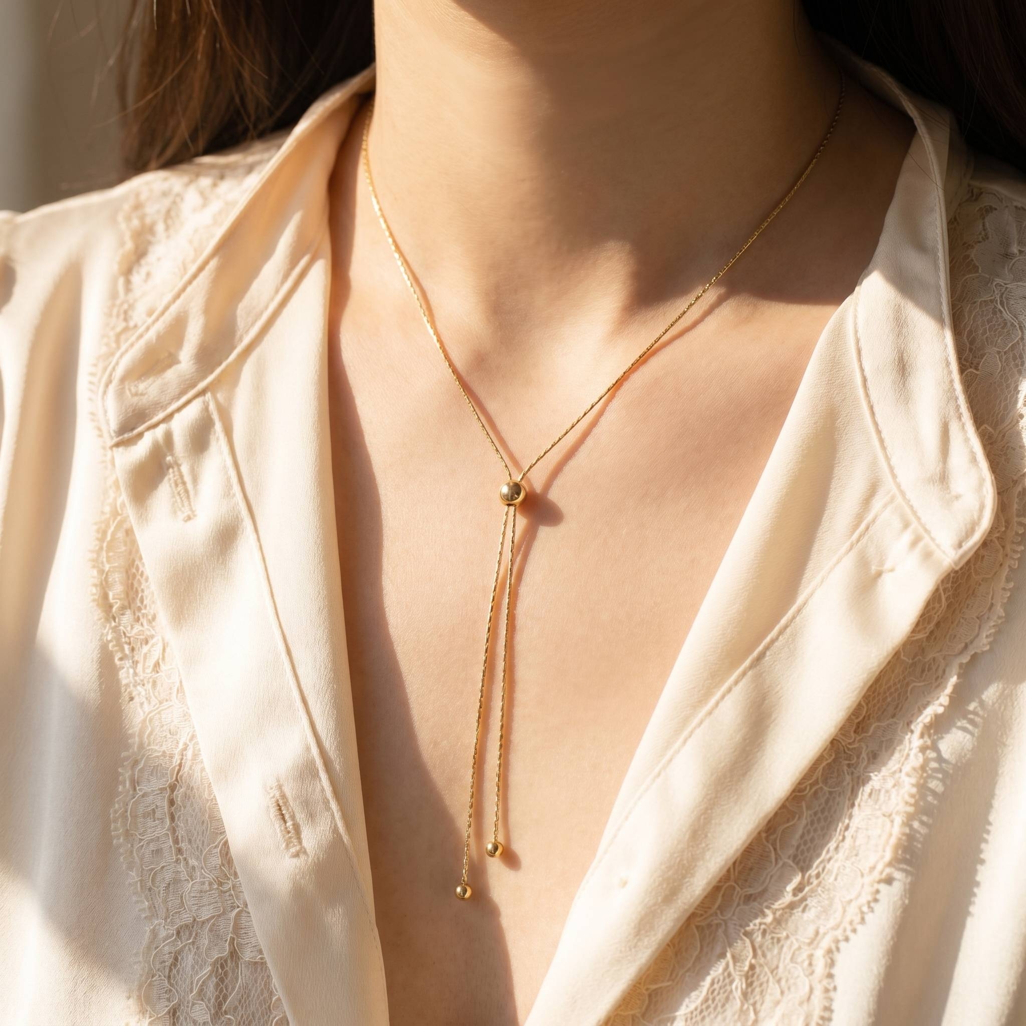 Dainty Chain Adjustable Knot Necklace