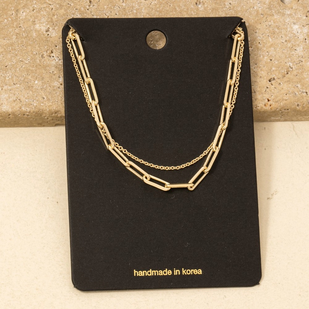 Double Chain Layered Necklace