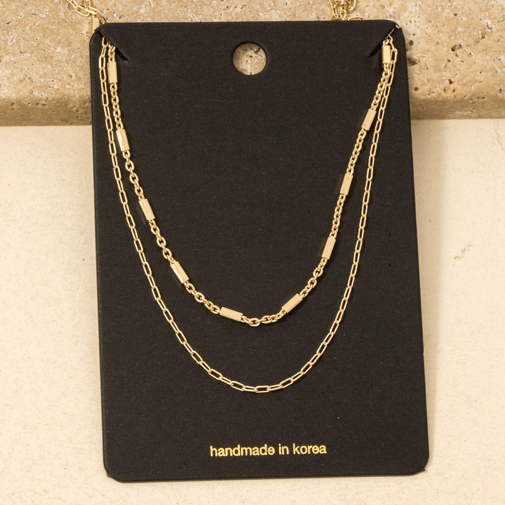 Double Chain Link Necklace