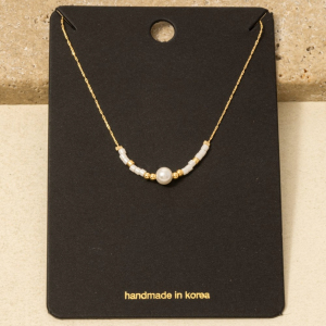 Pearl Bead Charms Chain Necklace