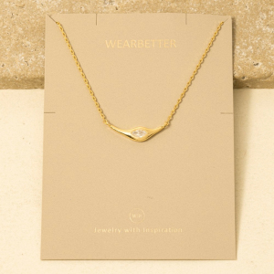 Long Ornate Cz Stud Pendant Necklace