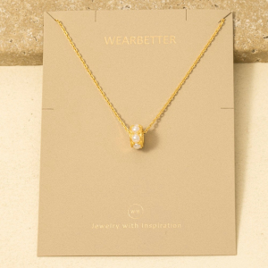 Pearl Studded Ring Pendant Necklace