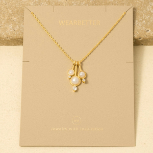 Multi Pearl Drop Charms Necklace