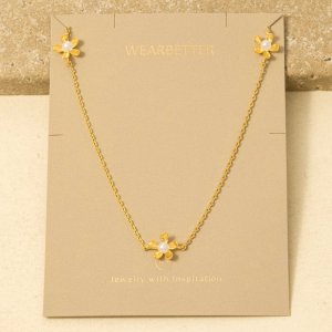 Mini Pearl Flower Station Necklace