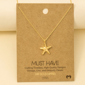 Gold Dipped Starfish Pendant Necklace