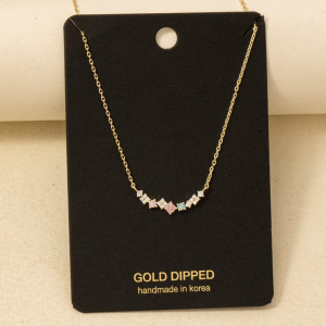 Mini Flower Cz Charm Necklace