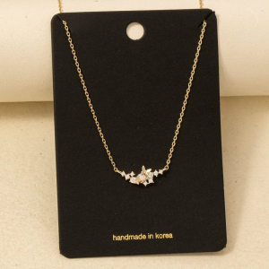 Cz Butterfly Cluster Charm Necklace