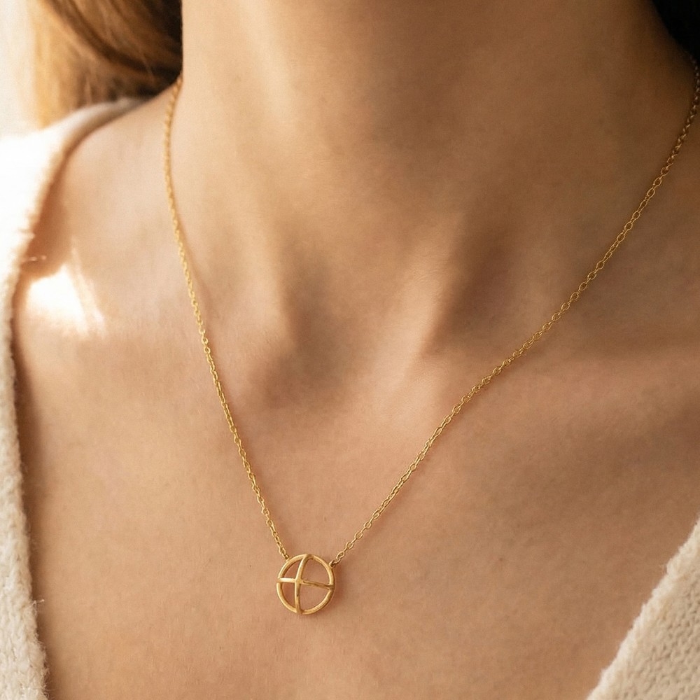 Circle Cross Pendant Necklace