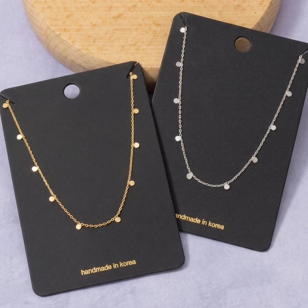 Dainty Mini Disc Station Necklace