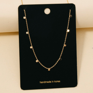 Dainty Mini Disc Station Necklace
