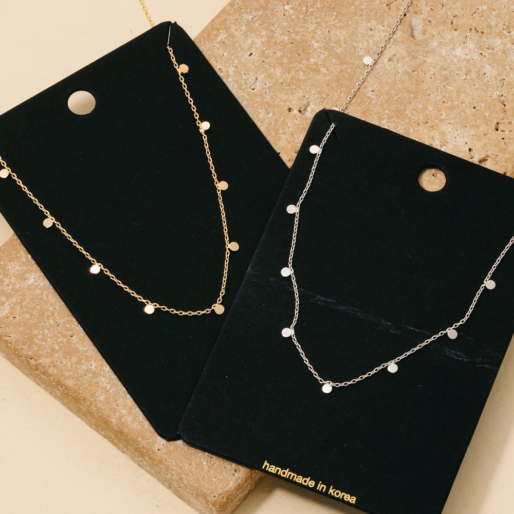 Dainty Mini Disc Station Necklace
