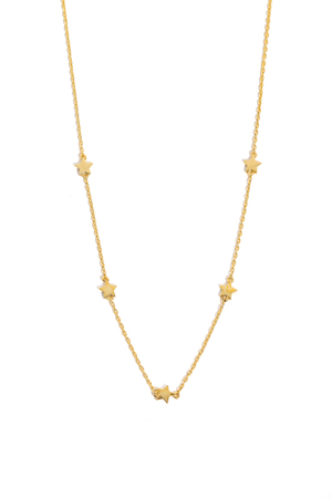 Multi Star Charm Thin Necklace
