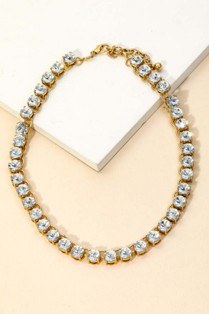 Crystal Chain Statement Necklace