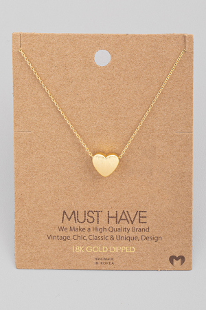 Brushed Heart Pendant Necklace