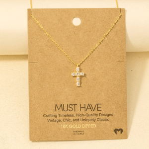 CZ Cross Pendant Necklace