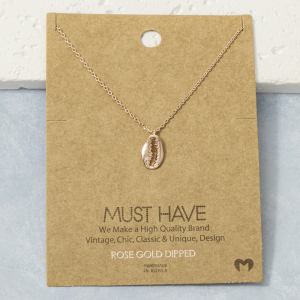 18K Gold Dipped Cowrie Shell Pendant Necklace