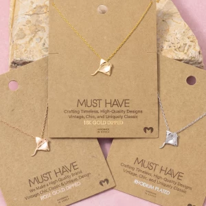 18K Gold Dipped Stingray Pendant Necklace