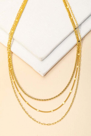 Layered Assorted Chain Link Necklace