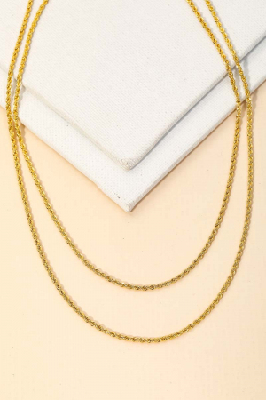 Dainty Layered Double Rope Chain Necklace