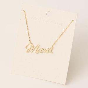 Sterling Silver Mama Print Necklace