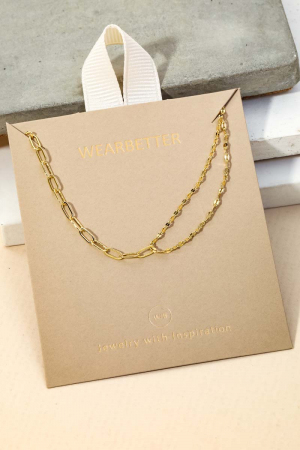 Dainty Two Type Chain Necklace
