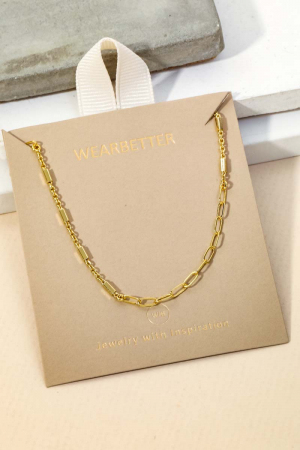 Two Type Oval Cable Chain Necklace