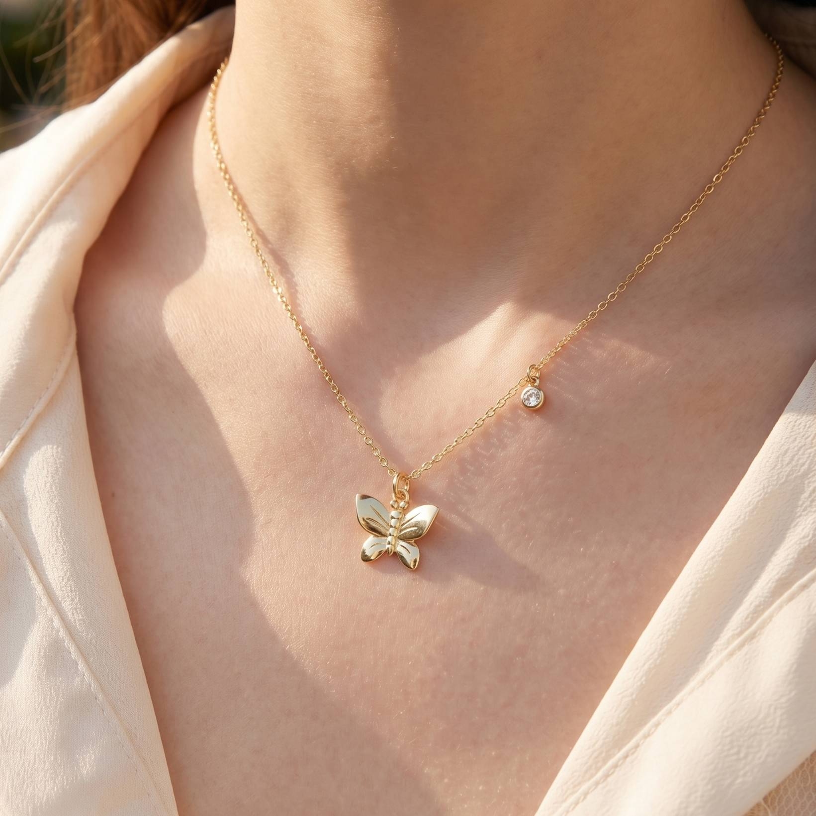 Sterling Silver Butterfly Pendant Necklace