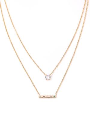 Layered Multicolor Bar Necklace