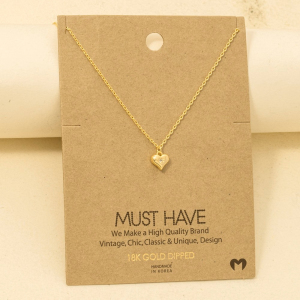 Gold Dipped Mini Heart Pendant Necklace