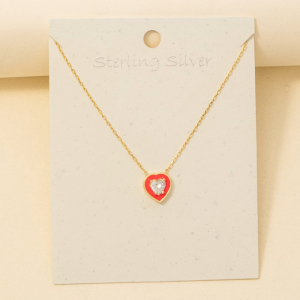Heart Rhinestone Pendant Necklace