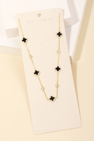 Sterling Silver Clover Charm Necklace