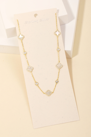 Sterling Silver Clover Charm Necklace