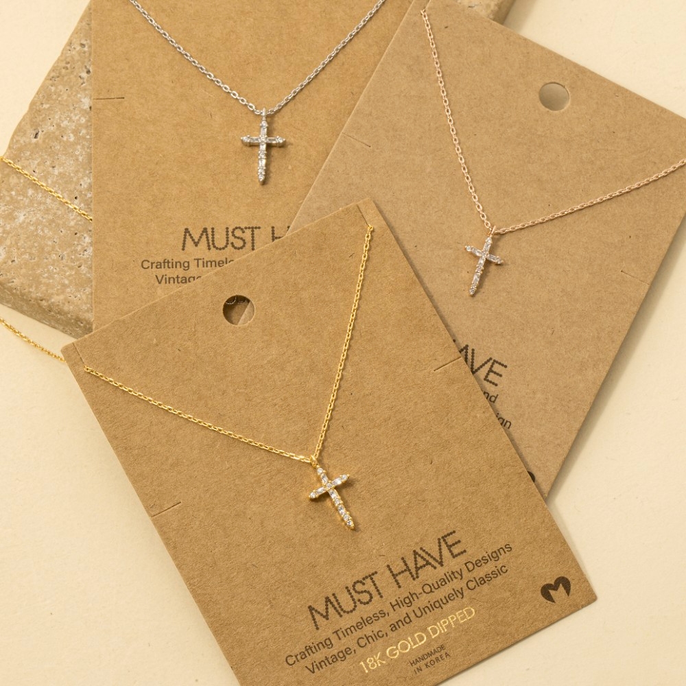 Cz Cross Pendant Necklace