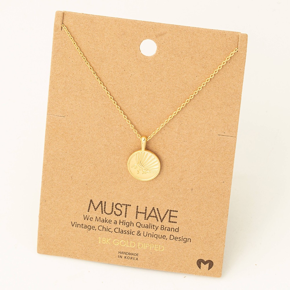 Dainty Moon Coin Pendant Necklace