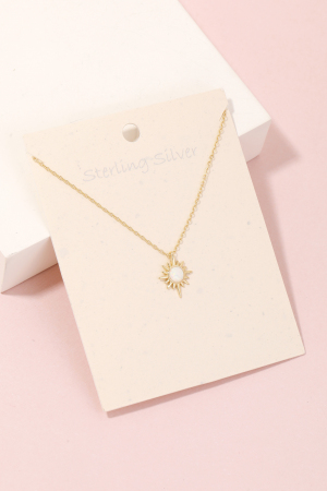 Sterling Silver Opal North Star Necklace